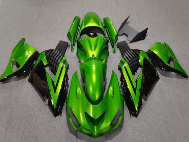 Kawasaki ZX14R Motorrad Verkleidung 2006-2011 - Grun Glanzendes Schwarz