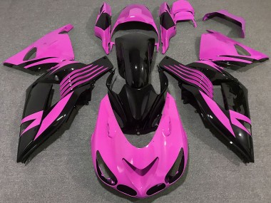 Kawasaki ZX14R Motorrad Verkleidung 2006-2011 - Rosa Glanzendes Schwarz