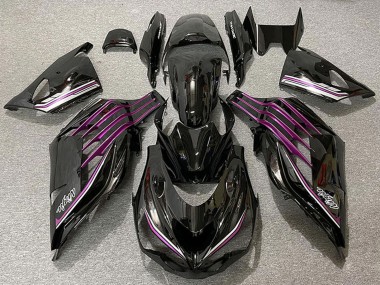 Kawasaki ZX14R ZZR1400 Motorrad Verkleidung 2012-2024 - Glanzendes Schwarz Lila