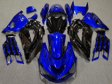 Kawasaki ZX14R ZZR1400 Motorrad Verkleidung 2012-2024 - Blau Glanzendes Schwarz