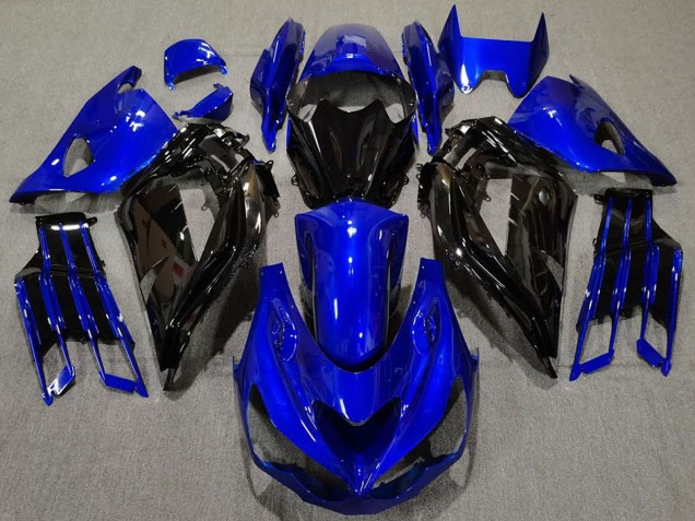 Kawasaki ZX14R ZZR1400 Motorrad Verkleidung 2012-2024 - Blau Glanzendes Schwarz