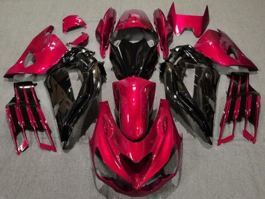 Kawasaki ZX14R ZZR1400 Motorrad Verkleidung 2012-2024 - Rot Glanzendes Schwarz