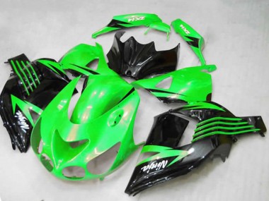 Kawasaki ZX14R ZZR1400 Motorrad Verkleidung 2012-2024 - Grun Glanzendes Schwarz Weiss Ninja