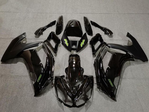 Kawasaki Ninja 650R Motorrad Verkleidung 2009-2011 - Glanzendes Schwarz Grun