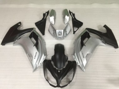 Kawasaki Ninja 650R Motorrad Verkleidung 2009-2011 - Silber Matt Schwarz
