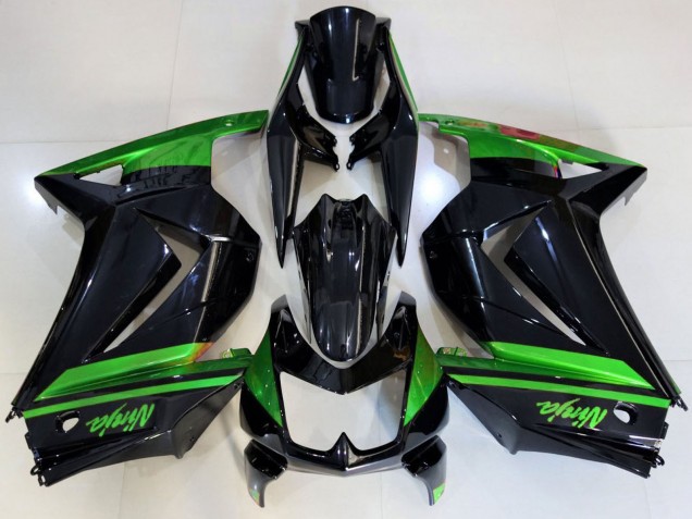 Kawasaki Ninja 250 Motorrad Verkleidung 2008-2012 - Grun Glanzendes Schwarz