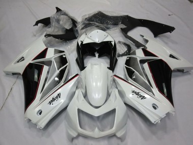Kawasaki Ninja 250 Motorrad Verkleidung 2008-2012 - Weiss Glanzendes Schwarz
