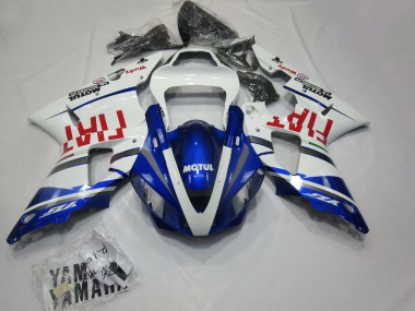 Yamaha R1 Motorrad Verkleidung 2000-2001 - Weiss Blau Rot Fiat Motul