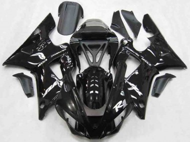 Yamaha R1 Motorrad Verkleidung 2000-2001 - Glanzendes Schwarz Weiss