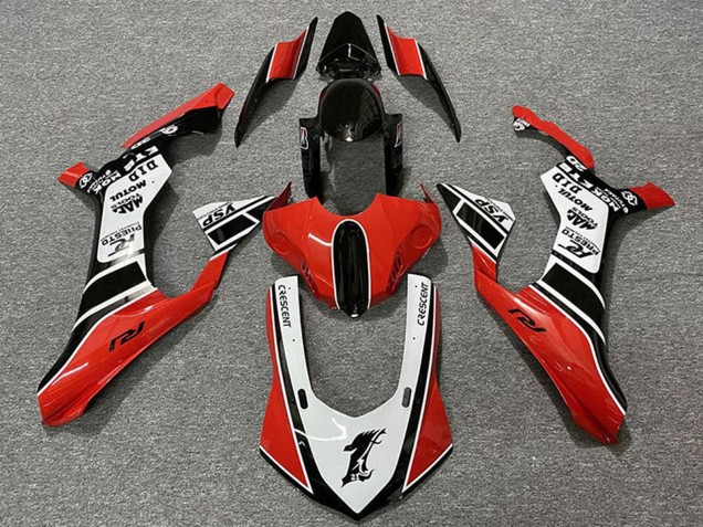 Yamaha R1 Motorrad Verkleidung 2015-2019 - Weiss Rot Glanzendes Schwarz Motul YSP