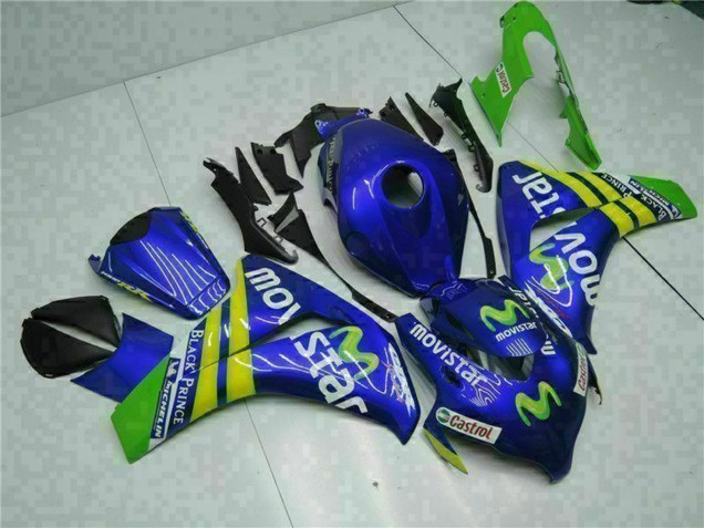 Honda CBR1000RR Motorrad Verkleidung 2008-2011 - Blau Gelb Grun MoviStar Castrol