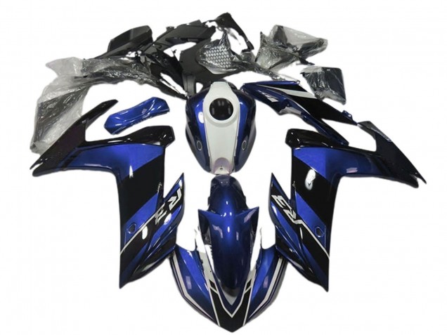 Yamaha R3 Motorrad Verkleidung 2015-2018 - Blau Weiss Glanzendes Schwarz