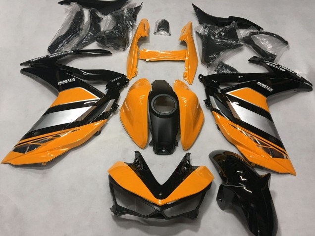 Yamaha R3 Motorrad Verkleidung 2015-2018 - Orange Silber Glanzendes Schwarz