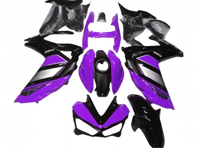 Yamaha R3 Motorrad Verkleidung 2015-2018 - Lila Silber Glanzendes Schwarz