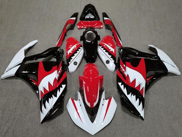 Yamaha R3 Motorrad Verkleidung 2015-2018 - Weiss Rot Schwarz Hai
