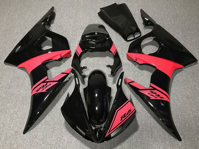 Yamaha R6 Motorrad Verkleidung 2003-2004 - Glanzendes Schwarz Rosa