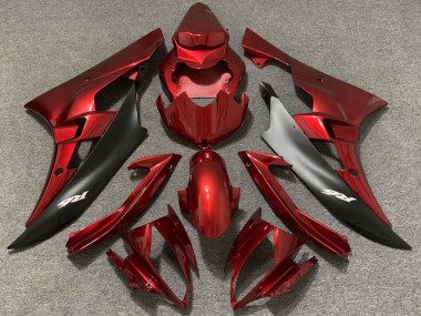 Yamaha R6 Motorrad Verkleidung 2006-2007 - Rot Matt Schwarz