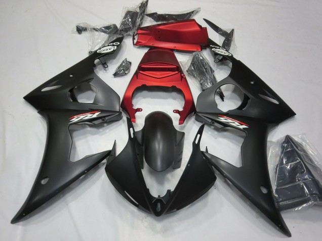 Yamaha R6 Motorrad Verkleidung 2003-2004 - Rot Matt Schwarz