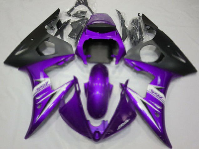 Yamaha R6 Motorrad Verkleidung 2003-2004 - Lila Weiss Matt Schwarz
