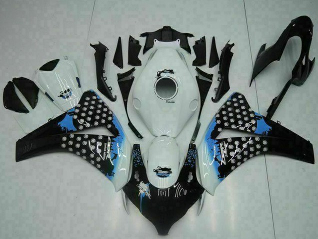 Honda CBR1000RR Motorrad Verkleidung 2008-2011 - Weiss Blau Glanzendes Schwarz