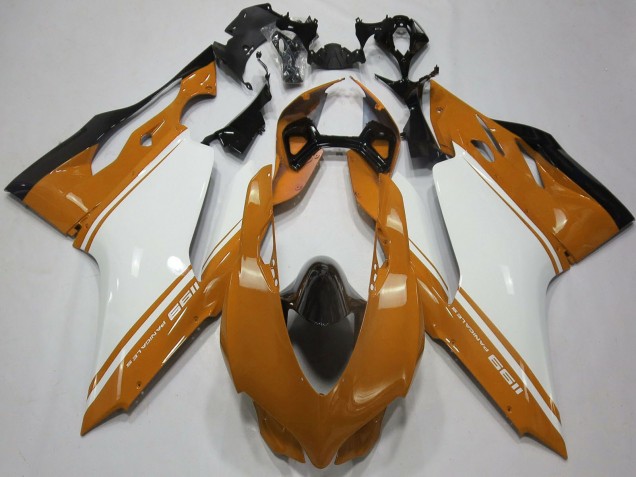 Ducati 1199 Motorrad Verkleidung 2011-2014 - Braun Weiss Schwarz