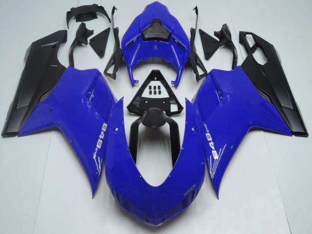 Ducati 848 Motorrad Verkleidung 2007-2014 - Blau Matt Schwarz