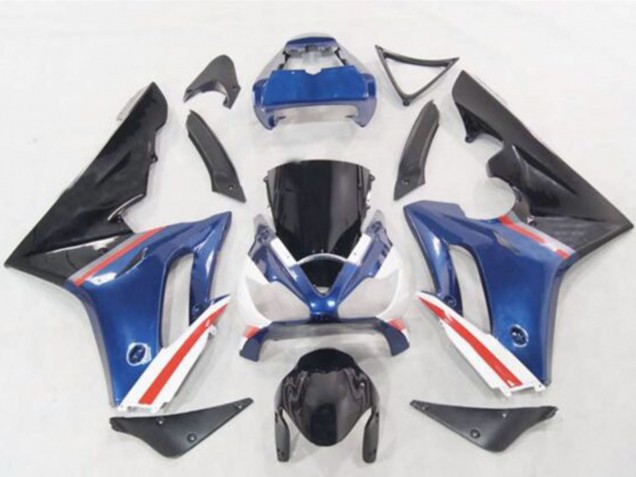 Triumph Daytona 675 Motorrad Verkleidung 2006-2008 - Blau Weiss Rot Glanzendes Schwarz