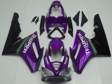 Triumph Daytona 675 Motorrad Verkleidung 2009-2012 - Lila Grun Glanzendes Schwarz