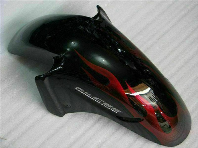 Honda CBR1100XX Blackbird Motorrad Verkleidung 1996-2007 - Glanzendes Schwarz Rot Flamme