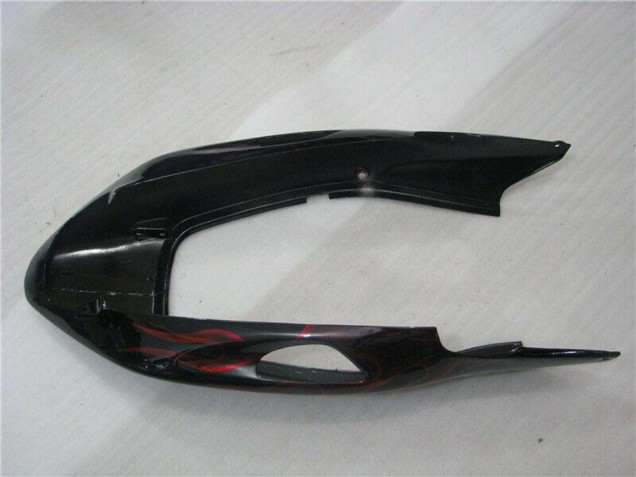 Honda CBR1100XX Blackbird Abs Motorrad Verkleidungen 1996-2007 - Glanzendes Schwarz Rot Flamme