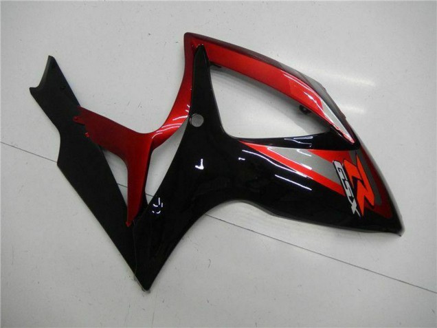 Suzuki GSXR 600/750 Motorrad Verkleidung 2006-2007 - Rot Glanzendes Schwarz