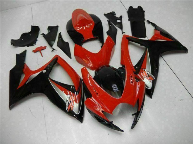 Suzuki GSXR 600/750 Motorrad Verkleidung 2006-2007 - Rot Glanzendes Schwarz