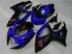 Suzuki GSXR 600/750 Motorrad Verkleidung 2006-2007 - Blau Matt Schwarz Rot