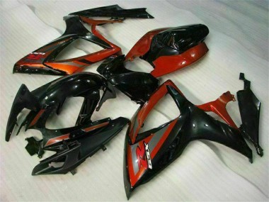 Suzuki GSXR 600/750 Motorrad Verkleidung 2006-2007 - Glanzendes Schwarz Rot