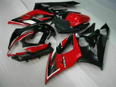 Suzuki GSXR 1000 Motorrad Verkleidung 2005-2006 - Rot Glanzendes Schwarz Matt Schwarz