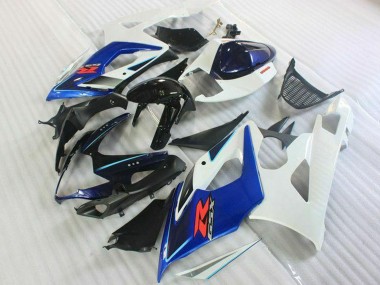 Suzuki GSXR 1000 Motorrad Verkleidung Kit 2005-2006 - Weiss Blau Glanzendes Schwarz