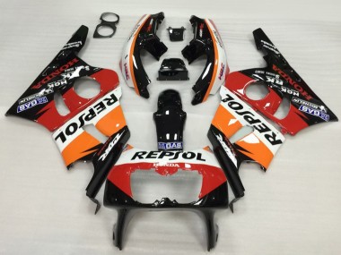 Honda CBR400RR NC23 Motorrad Verkleidung 1987-1989 - Orange Weiss Rot Glanzendes Schwarz Repsol HRC