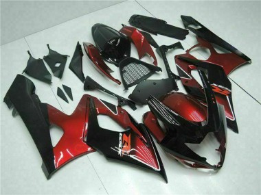 Suzuki GSXR 1000 Motorrad Verkleidung 2005-2006 - Rot Glanzendes Schwarz