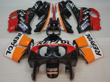 Honda CBR400RR NC29 Motorrad Verkleidung 1990-1999 - Orange Weiss Rot Glanzendes Schwarz Repsol HRC