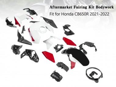 Honda CB650R Motorrad Verkleidung 2019-2022 - Schwarz Rot Weiss