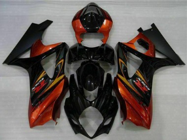 Suzuki GSXR 1000 Motorrad Verkleidung 2007-2008 - Schwarz Orange
