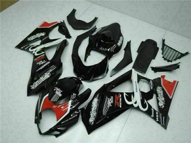 Suzuki GSXR 1000 Motorrad Verkleidung 2007-2008 - Glanzendes Schwarz Rot Weiss