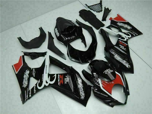 Suzuki GSXR 1000 Motorrad Verkleidung 2007-2008 - Glanzendes Schwarz Rot Weiss