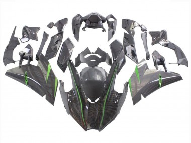 Kawasaki Ninja H2 Motorrad Verkleidung 2015-2022 - Schwarzes Carbonfaser Grun