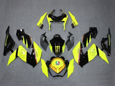Kawasaki Z250/Z300 Motorrad Verkleidung 2015-2016 - Gelb Glanzendes Schwarz Monster