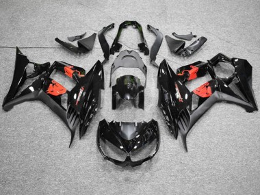 Kawasaki Z1000SX Motorrad Verkleidung 2010-2016 - Glanzendes Schwarz Matt Schwarz Red Bull