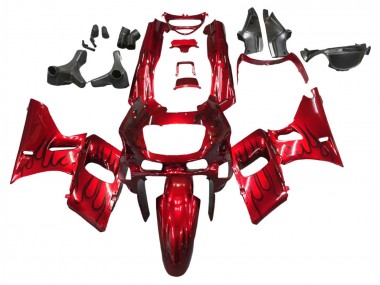 Kawasaki ZZR600 Motorrad Verkleidung 1998-2003 - Rot mit Schwarz Flamme
