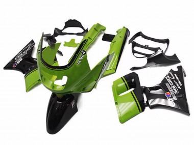 Kawasaki ZZR600 Motorrad Verkleidung 1998-2003 - Grun Glanzendes Schwarz Elf Touch4 Bridgestone