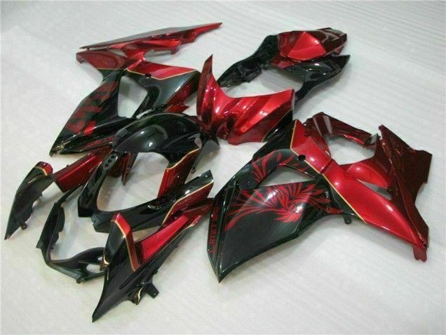 Suzuki GSXR 1000 Motorrad Verkleidung 2009-2016 - Rot Glanzendes Schwarz