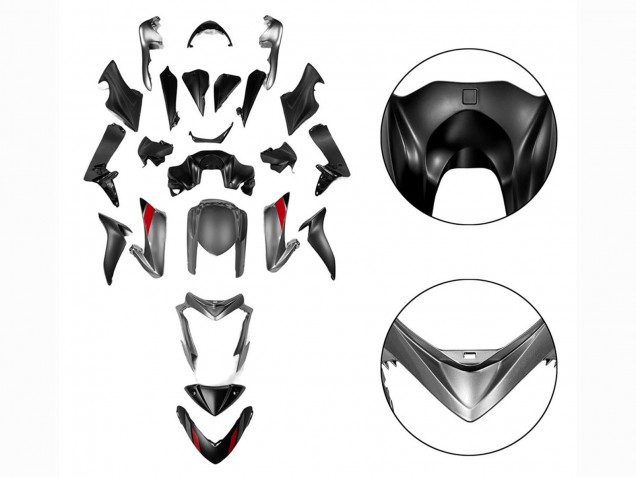 Suzuki GSX-S 1000 Motorrad Verkleidung 2015-2020 - Schwarz Grau
